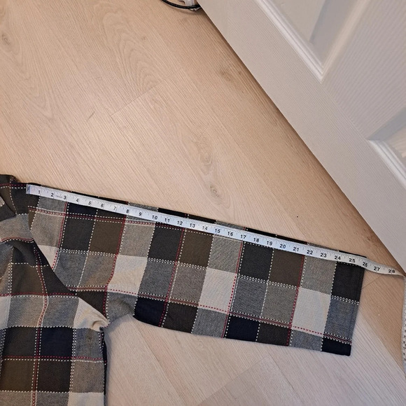 Serengeti Cream Brown Patchwork Plaid Button Up Fall Cotton Blazer Jacket Sz 2X - Picture 6 of 7